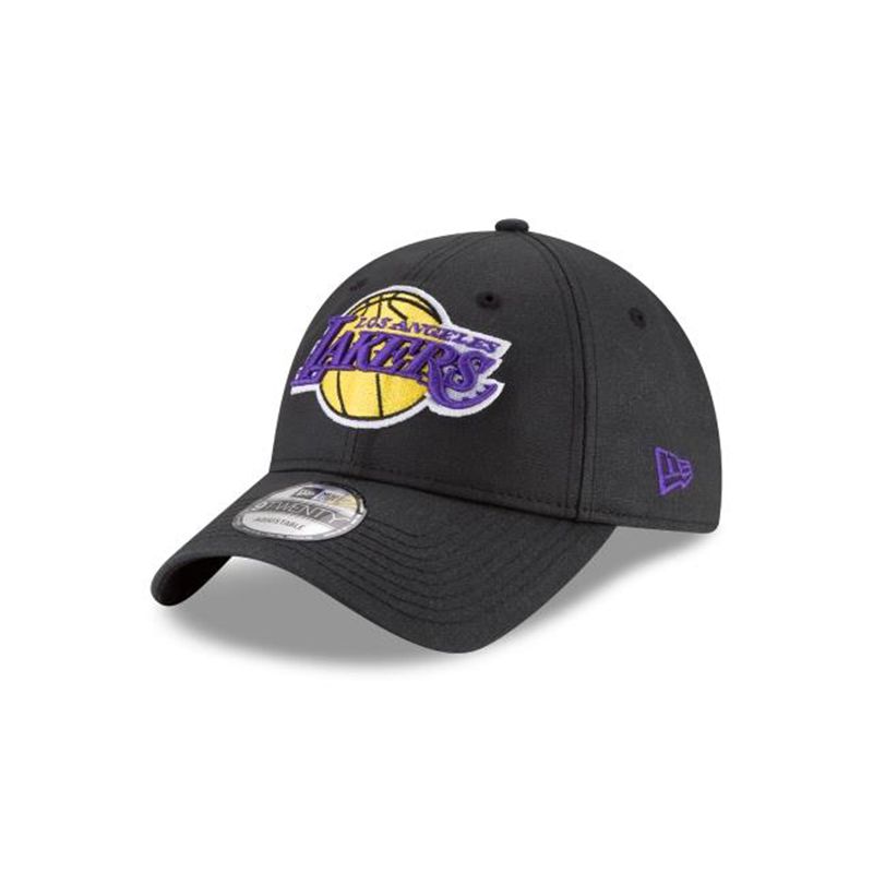 NBA Los Angeles Lakers Waxed Canvas 9Twenty Adjustable (YUB3860) - Black New Era Caps